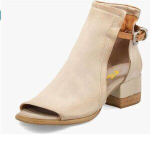 FSJ Women Peep Open Toe Sandals Boot Cut Out Buckle Ankle Bootie  Tan